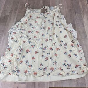 Jun & Ivy Women's Medium Cream Floral Tank Top